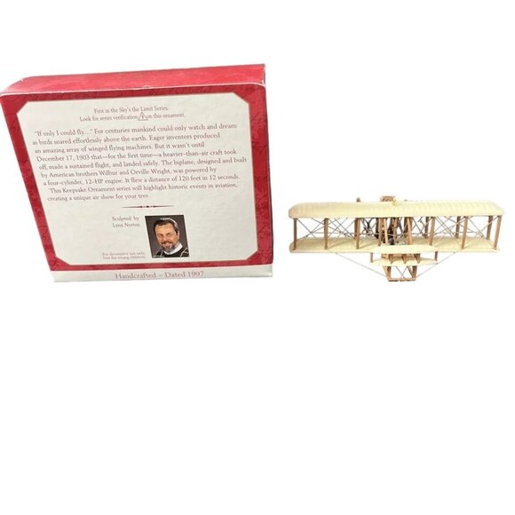 Hallmark Keepsake Ornament - Cream and Brown Biplane - Picture 2 of 4